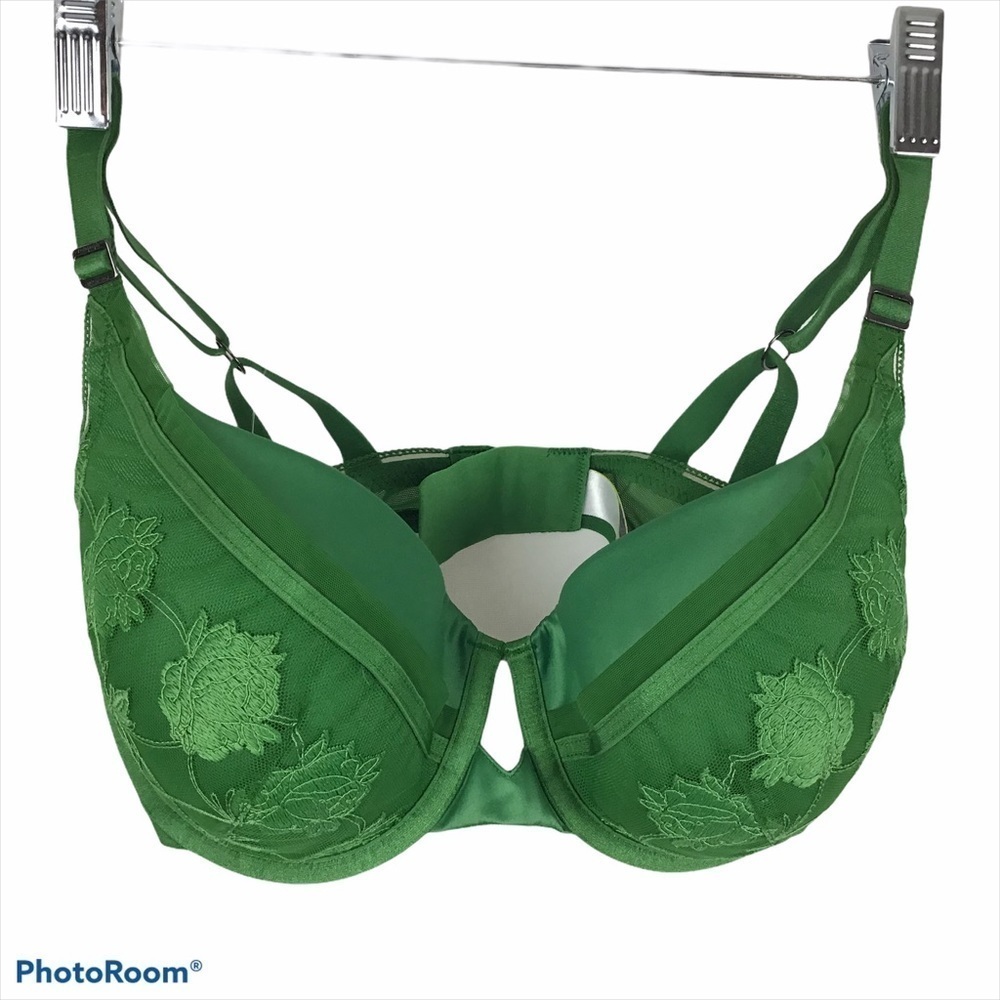 NWT Marks and Spencer Autograph Green Peony Embroidered Bra